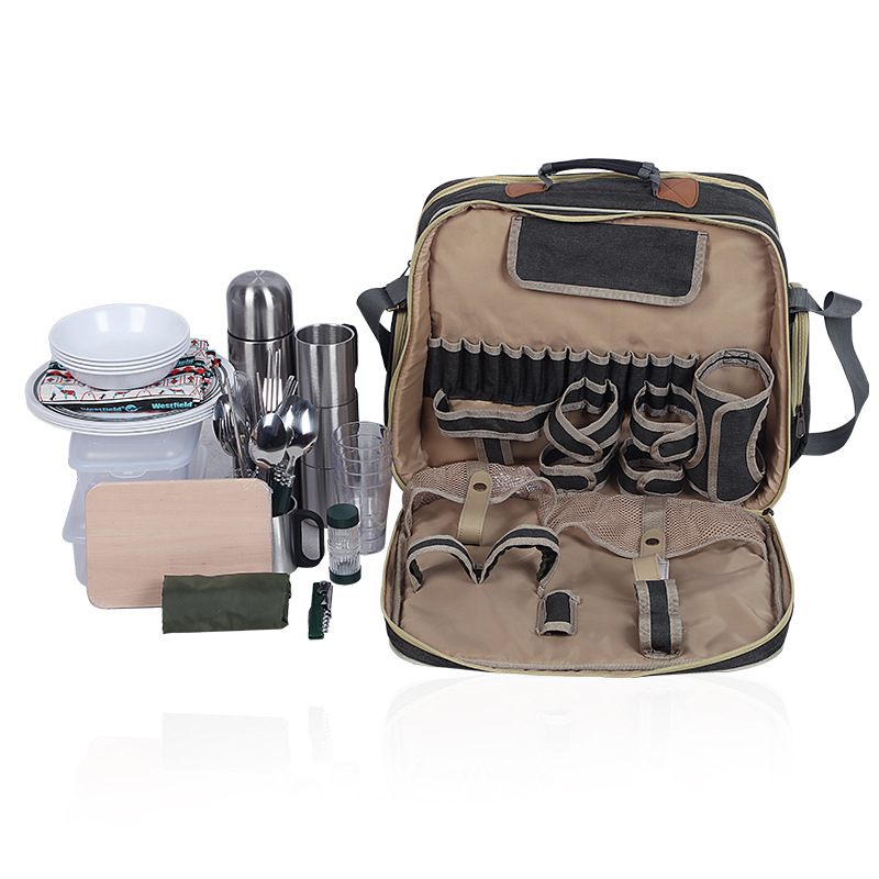 Camping Cooking Set For 4 - Set di stoviglie portatile di lusso