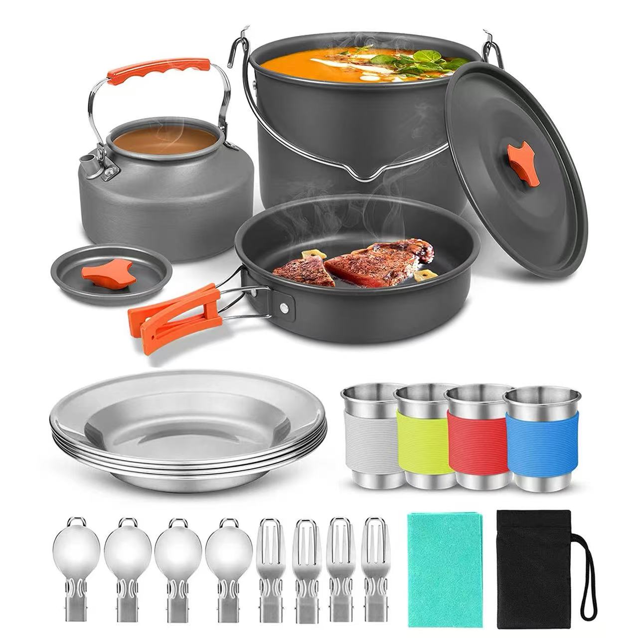 Camping Cooking One Pot - Set di pentole da campeggio all'aperto