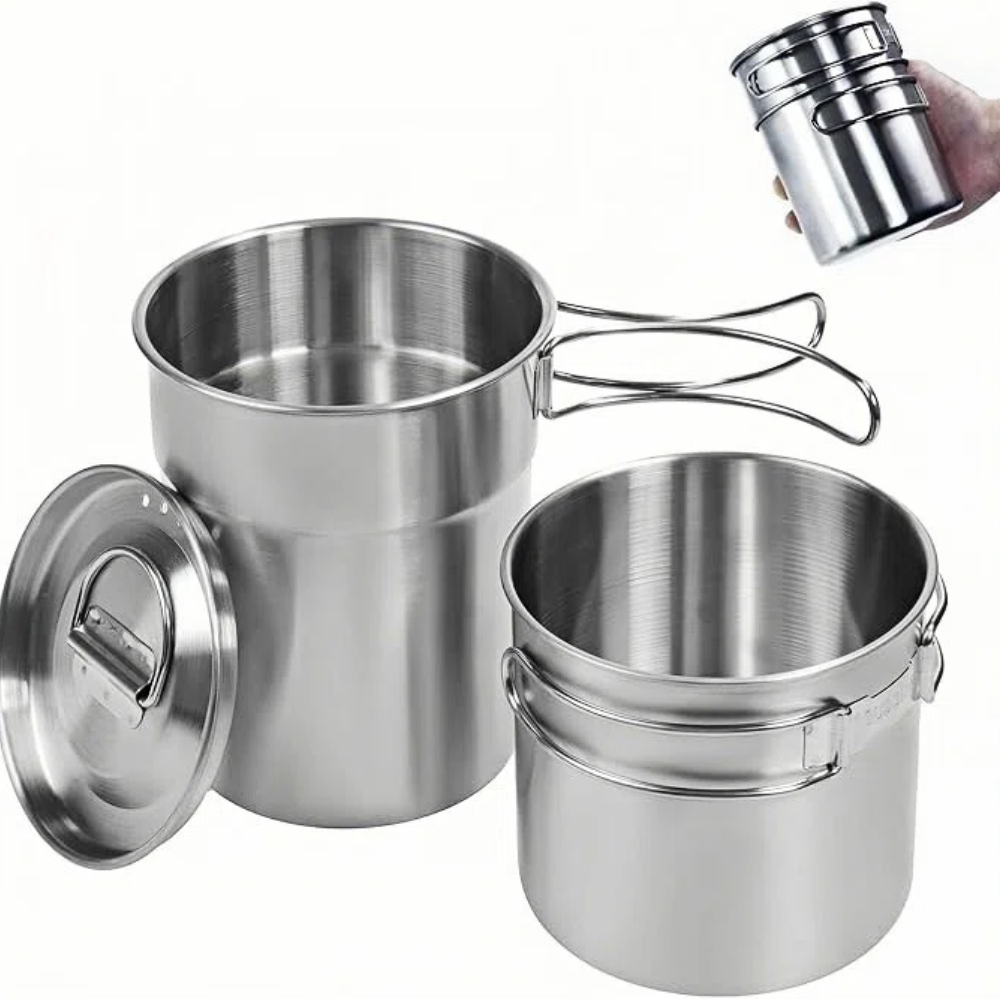 Camping Outdoor Cooking Equipment - Tazze pieghevoli da campeggio, pentole da
