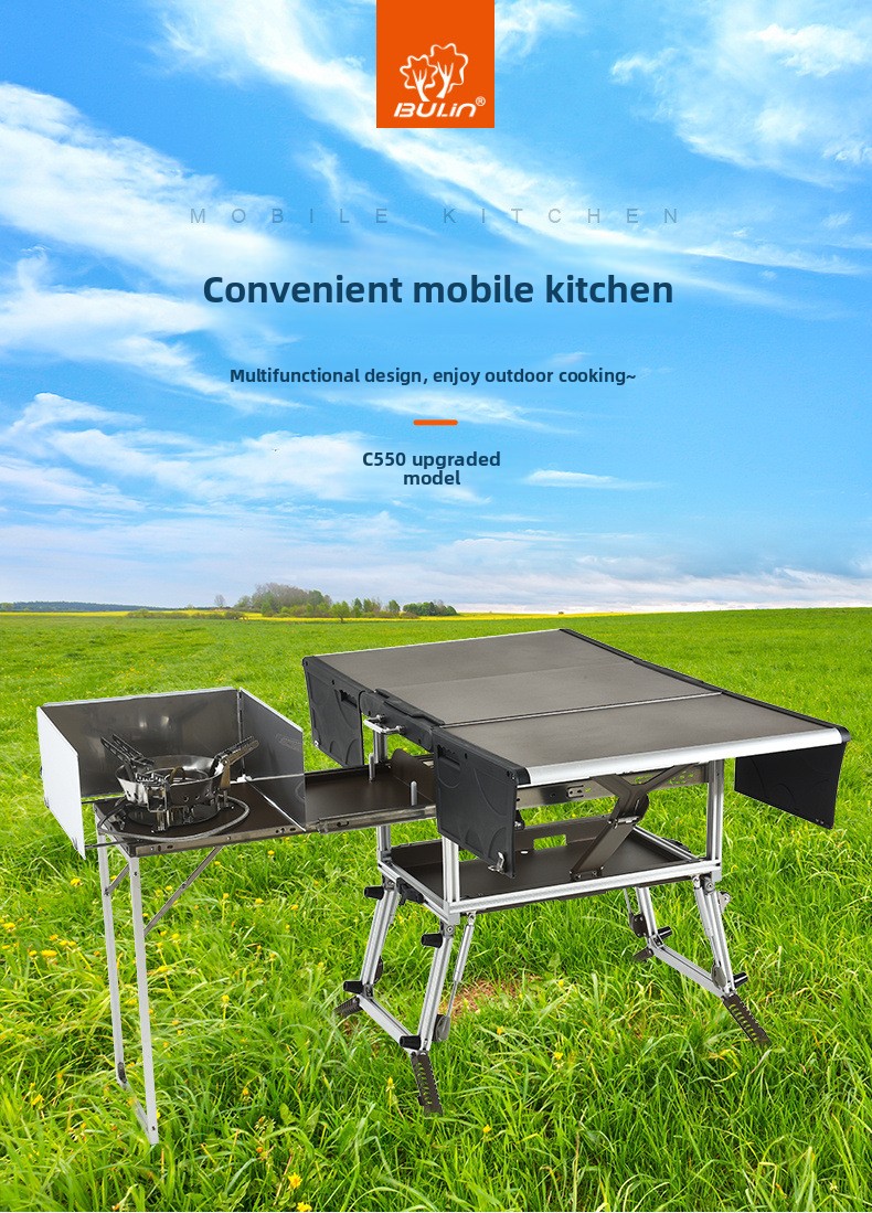 Camping Outdoor Cooking Equipment - Cucina Mobile da Esterno Bulin, Fornello