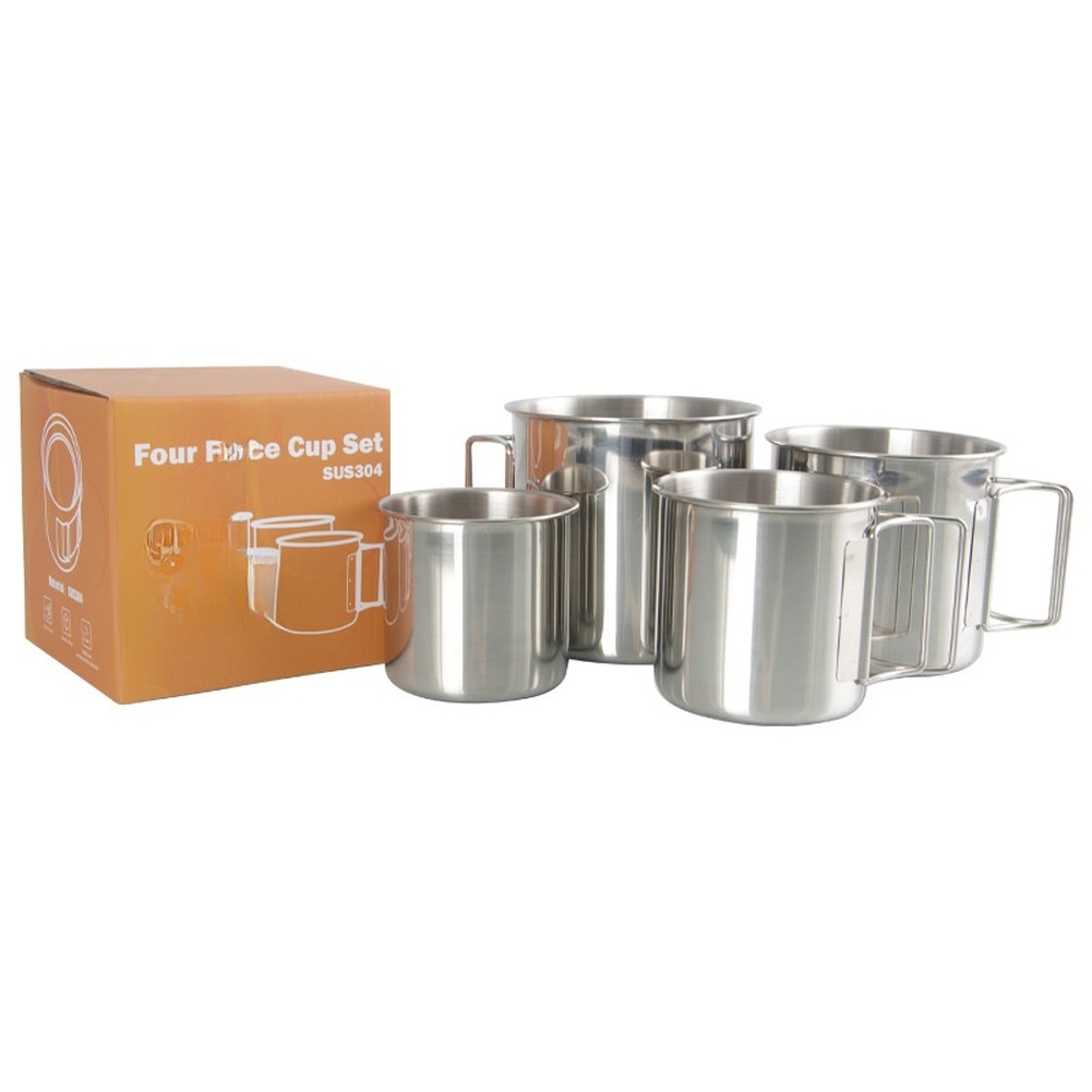 Camping Cooking Set For 4 - Set di tazze da campeggio in