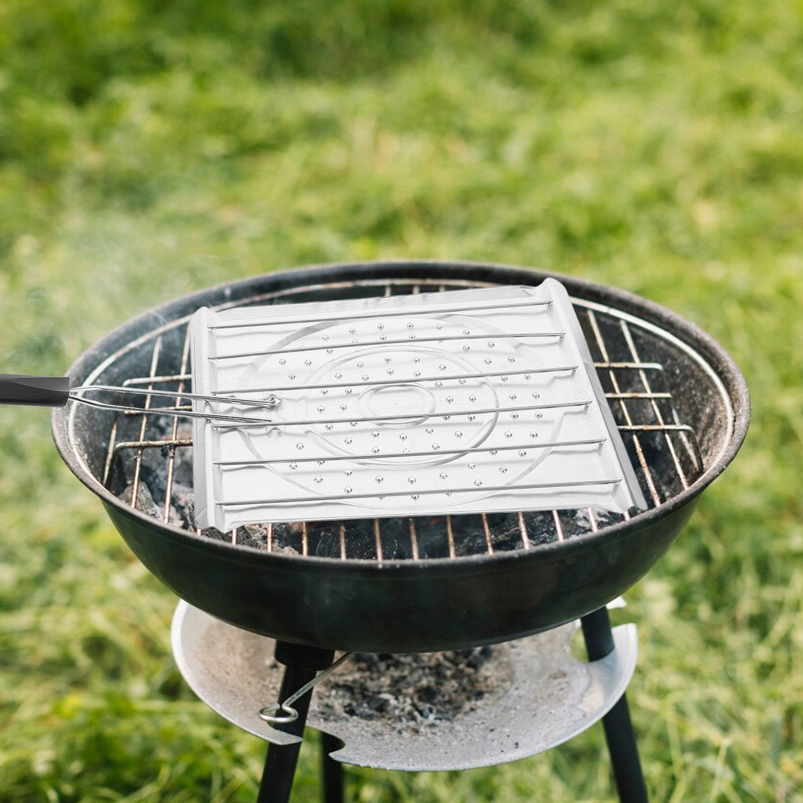 Camping Cooking Stove - Griglia Forata Pieghevole con Manico per