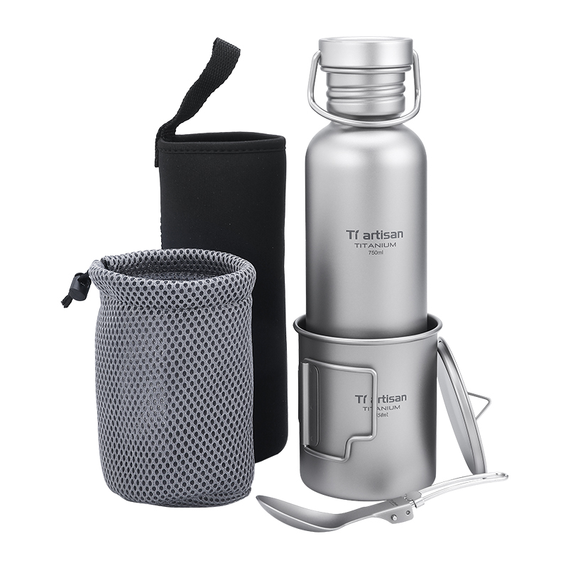 Camping Cooking Lightweight - Set di pentole in titanio Tiartisan,