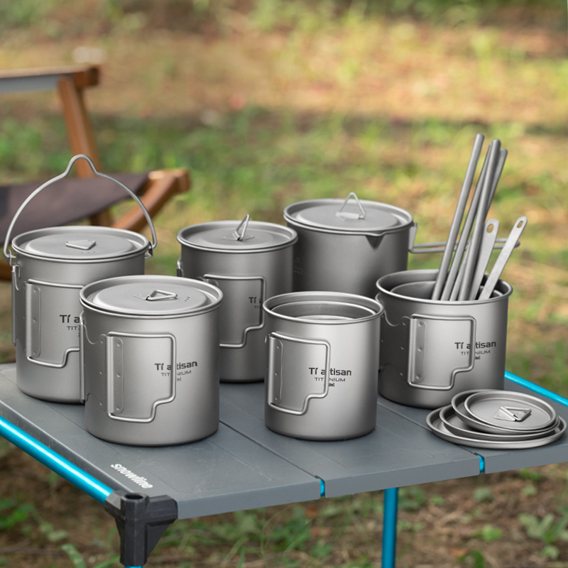 Camping Outdoor Cooking Equipment - Tiartisan Outdoor Titanium Leggero portatile Tazza