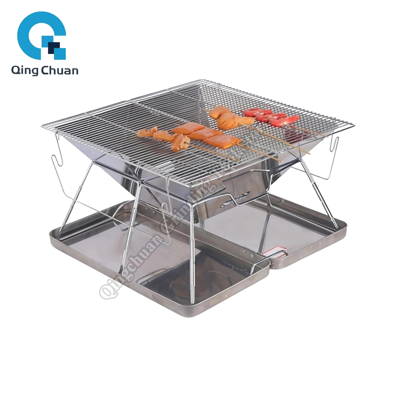 Camping Cooking Stove - Griglia da Campeggio Pieghevole in Acciaio