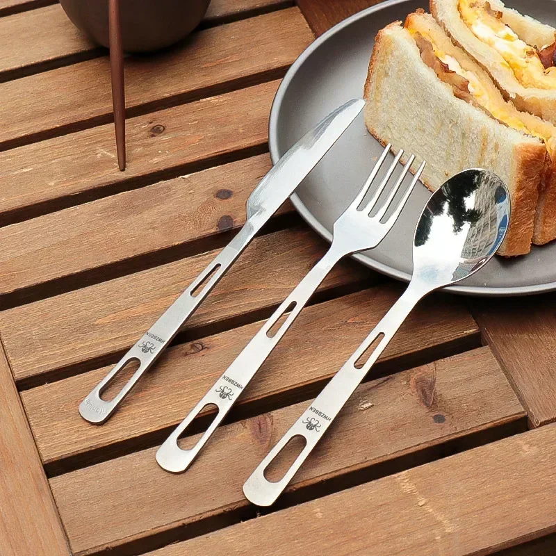 Camping Cooking Kits - HWZBBEN Titanium Fork Spoon Knife Set