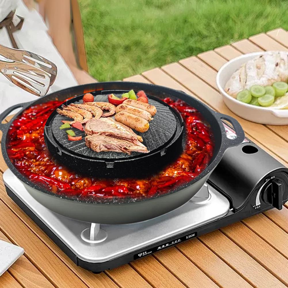 Camping Cooking Cupboard - Griglia a cassetta coreana Padella antiaderente