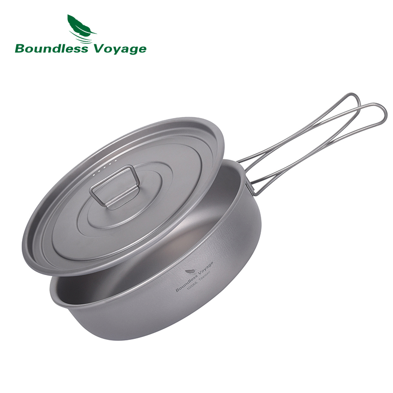 Camping Cooking Pot With Lid - Padella antiaderente in titanio Boundless Voyage