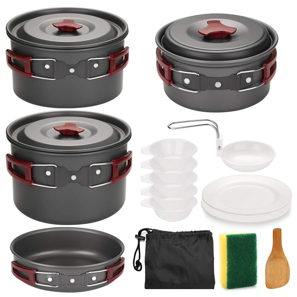Camping Cooking Essentials - Kit di pentole da campeggio all'aperto