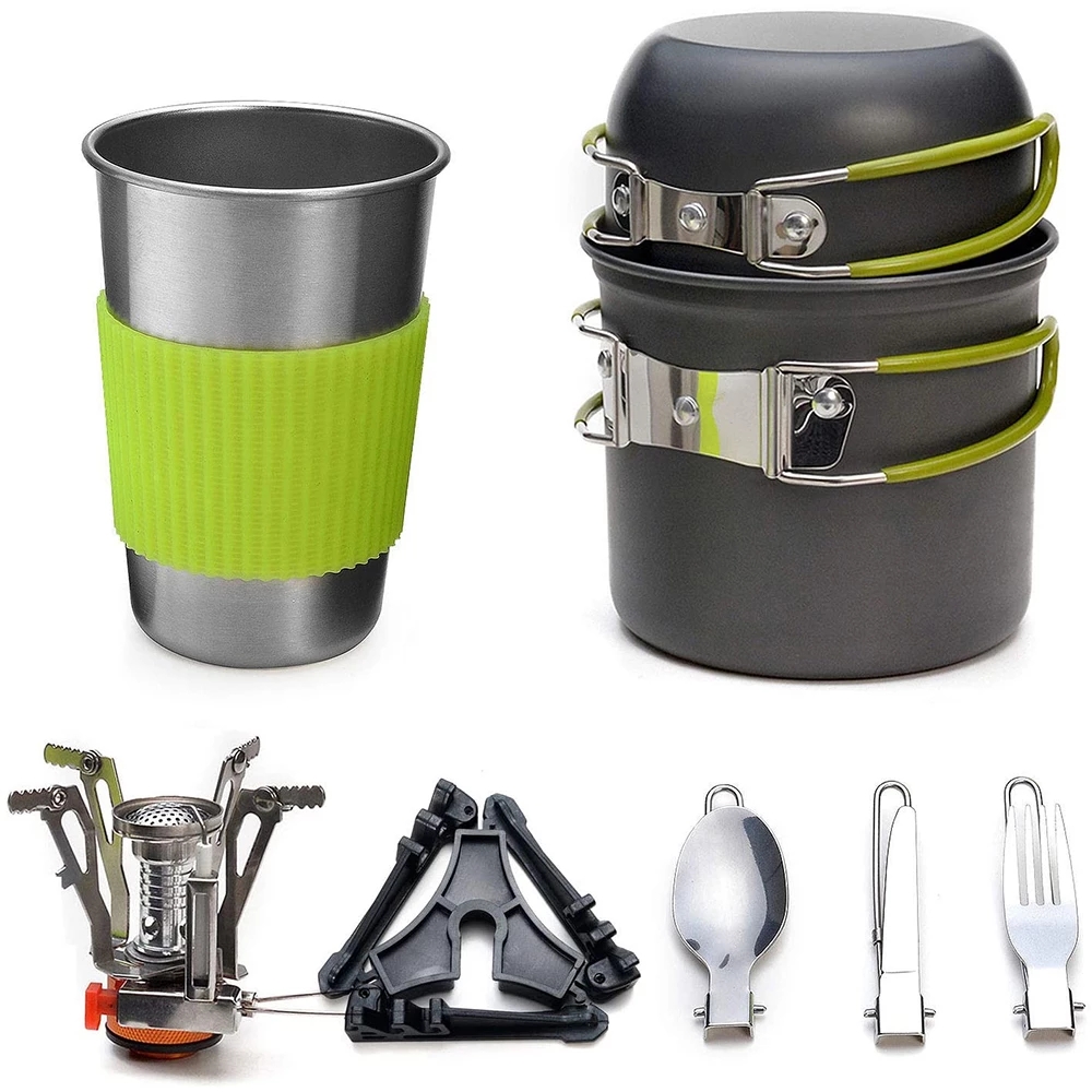 Camping Outdoor Cooking Equipment - Kit di pentole da campeggio con