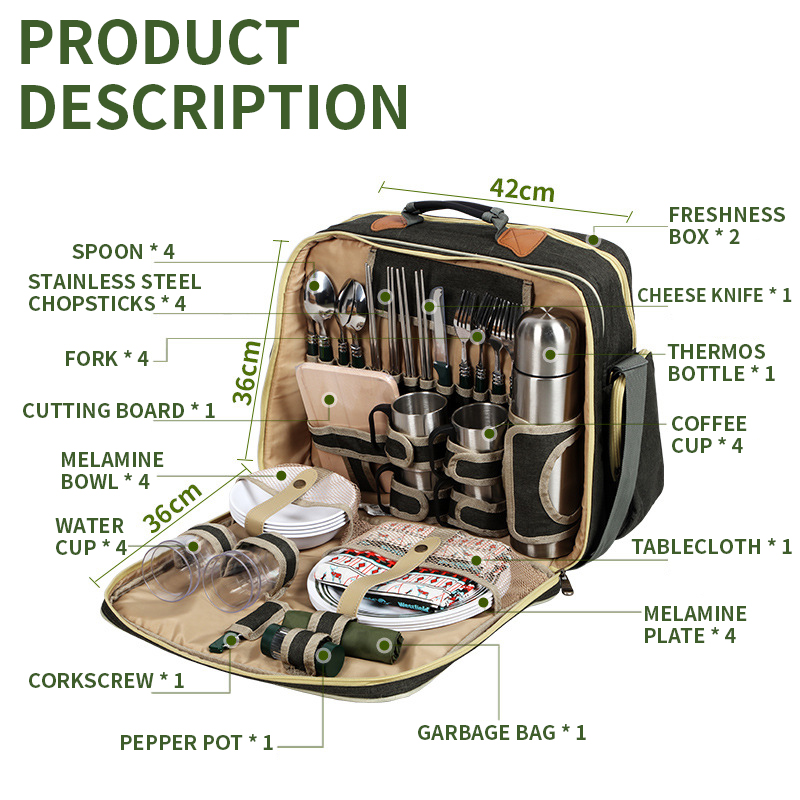 Set di stoviglie portatile di  - Camping Cooking Set For 4 recensione e prezzo