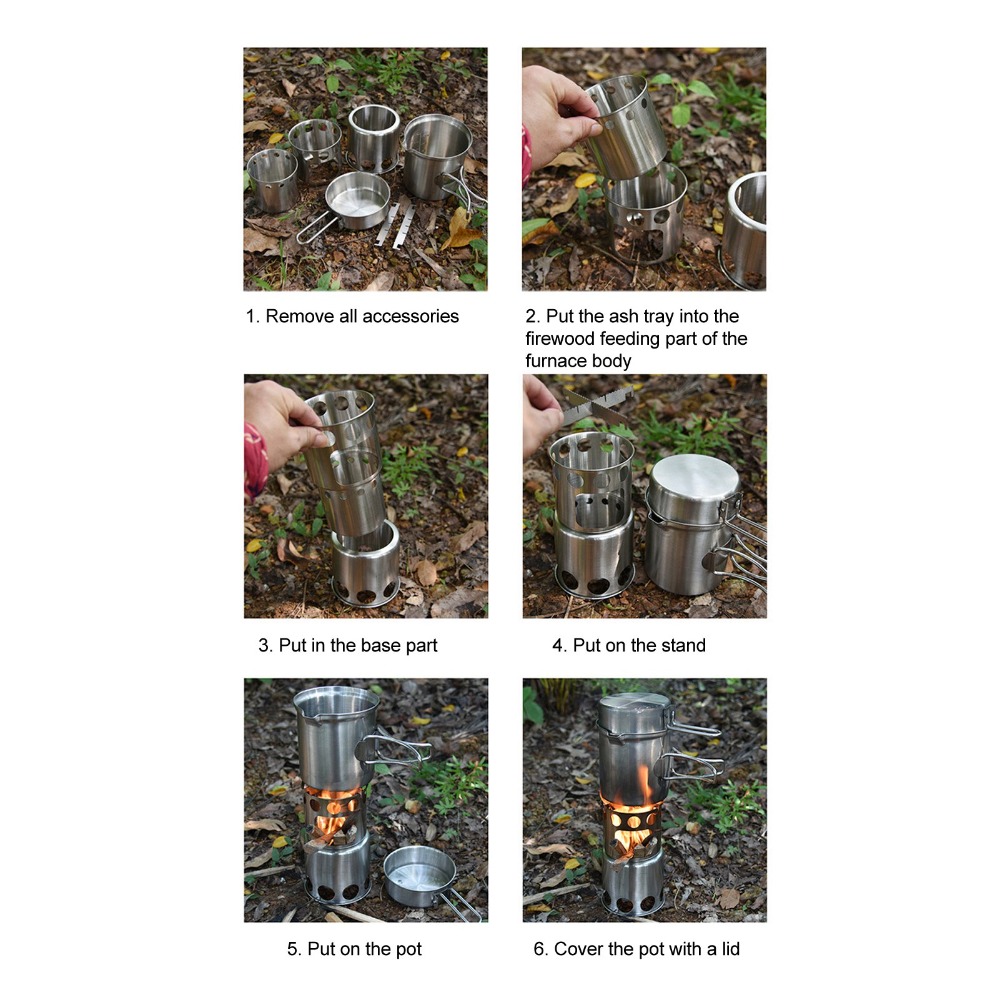 Set di pentole da campeggio in - Camping Cooking Pot With Lid recensione e prezzo