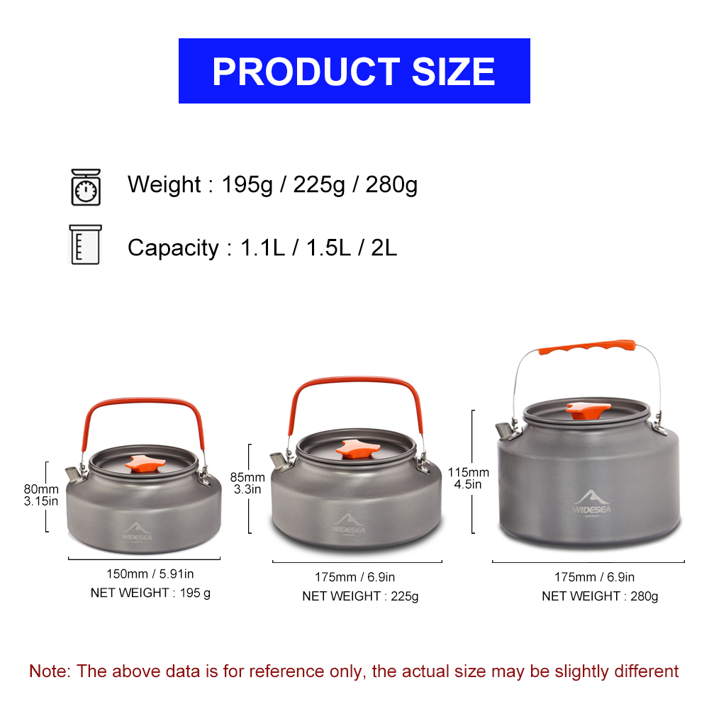 Widesea 1.1L 2 l1.5l bollitore - Camping Cooking Kits recensione e prezzo