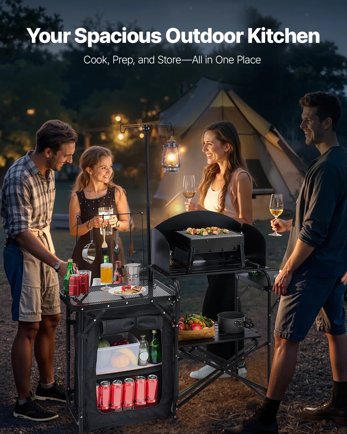 Tavolo da campeggio pieghevole - Camping Cooking Cupboard recensione e prezzo