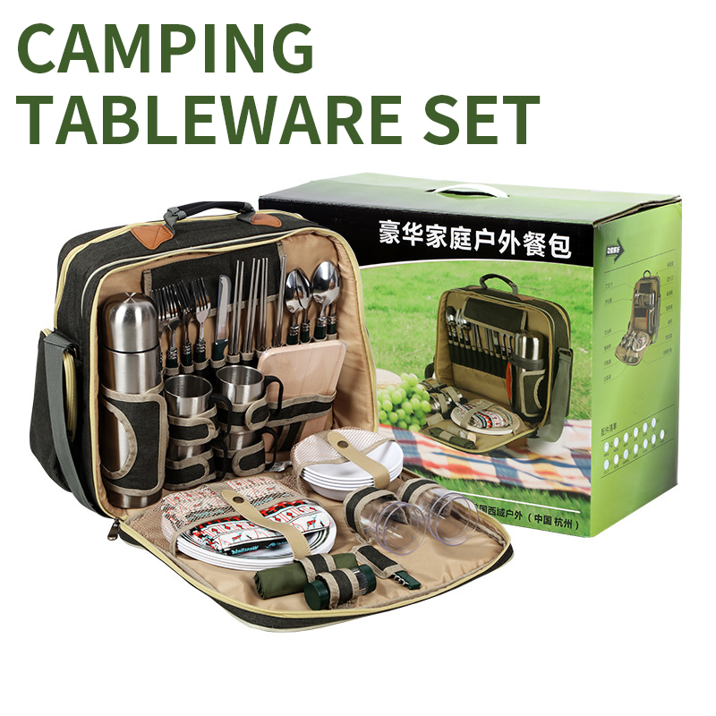 Set di stoviglie da picnic por - Camping Cooking Set For 4 recensione e prezzo