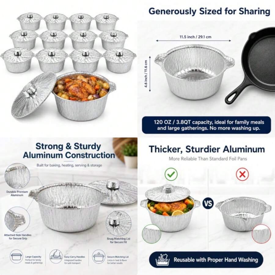 Confezione da 12 pentole usa e - Camping Cooking Pot With Lid recensione e prezzo