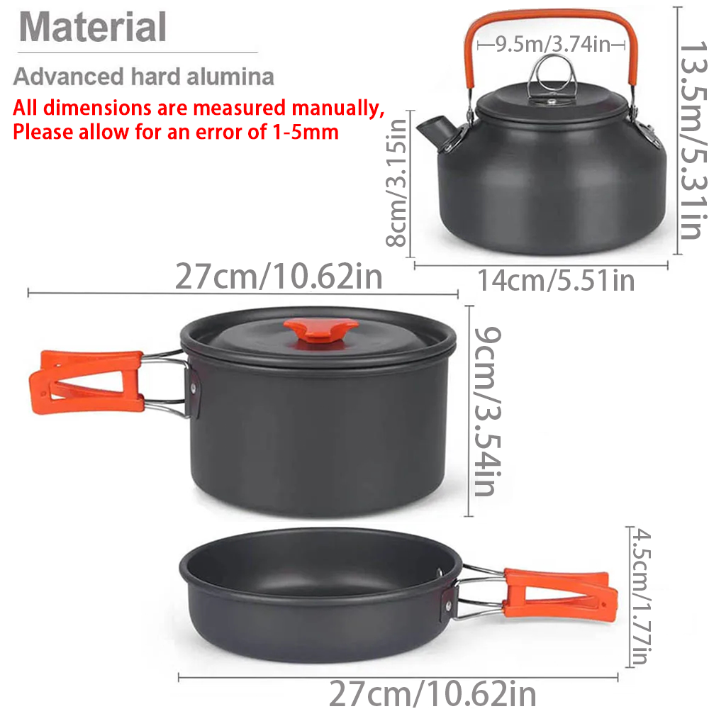 1 pz/1 set kit di pentole da c - Camping Cooking Essentials recensione e prezzo