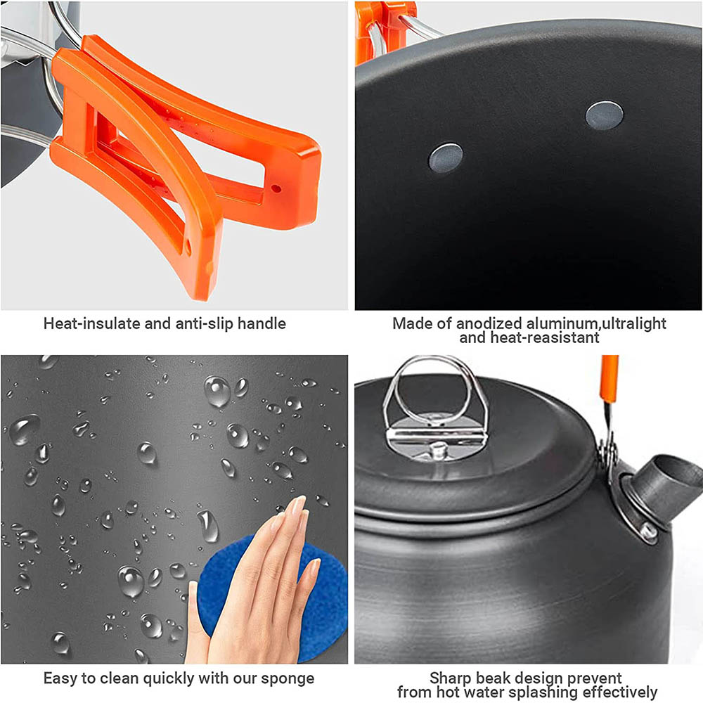 1 pz/1 set kit di pentole da c - Camping Cooking Essentials recensione e prezzo