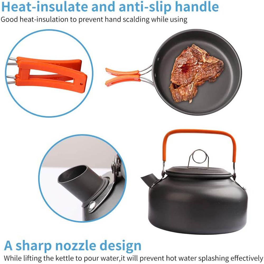 1 pz/1 set kit di pentole da c - Camping Cooking Essentials recensione e prezzo