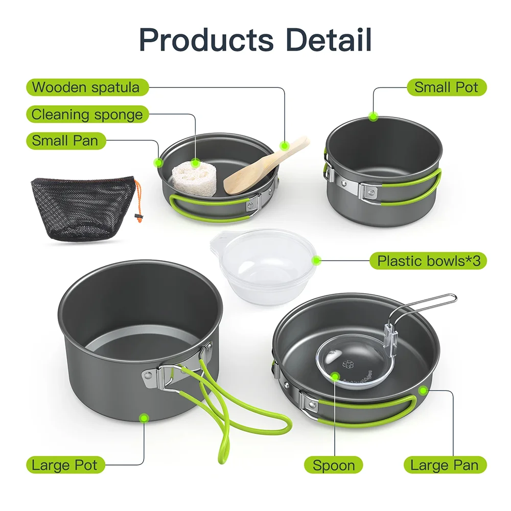 Set di Utensili da Campeggio p - Camping Cooking Set For 4 recensione e prezzo