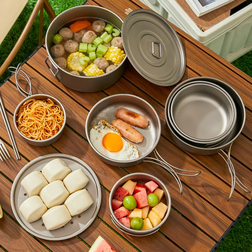 Set di pentole da esterno in t - Camping Cooking Lightweight recensione e prezzo