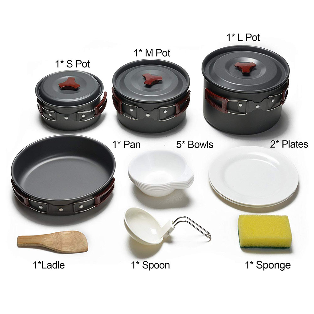 Kit di pentole da campeggio al - Camping Cooking Essentials recensione e prezzo